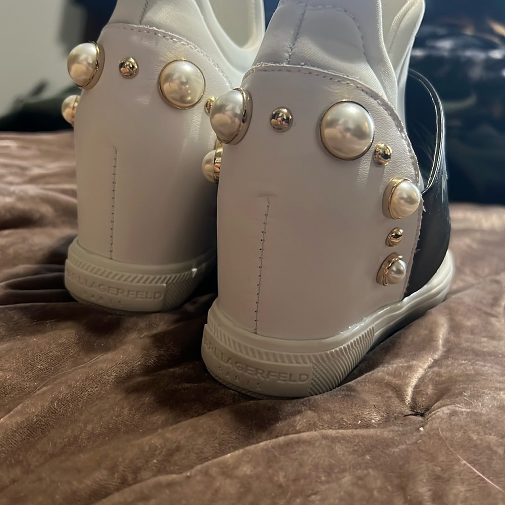 Karl Lagerfeld White High-Top Sneakers - Picture 6 of 7